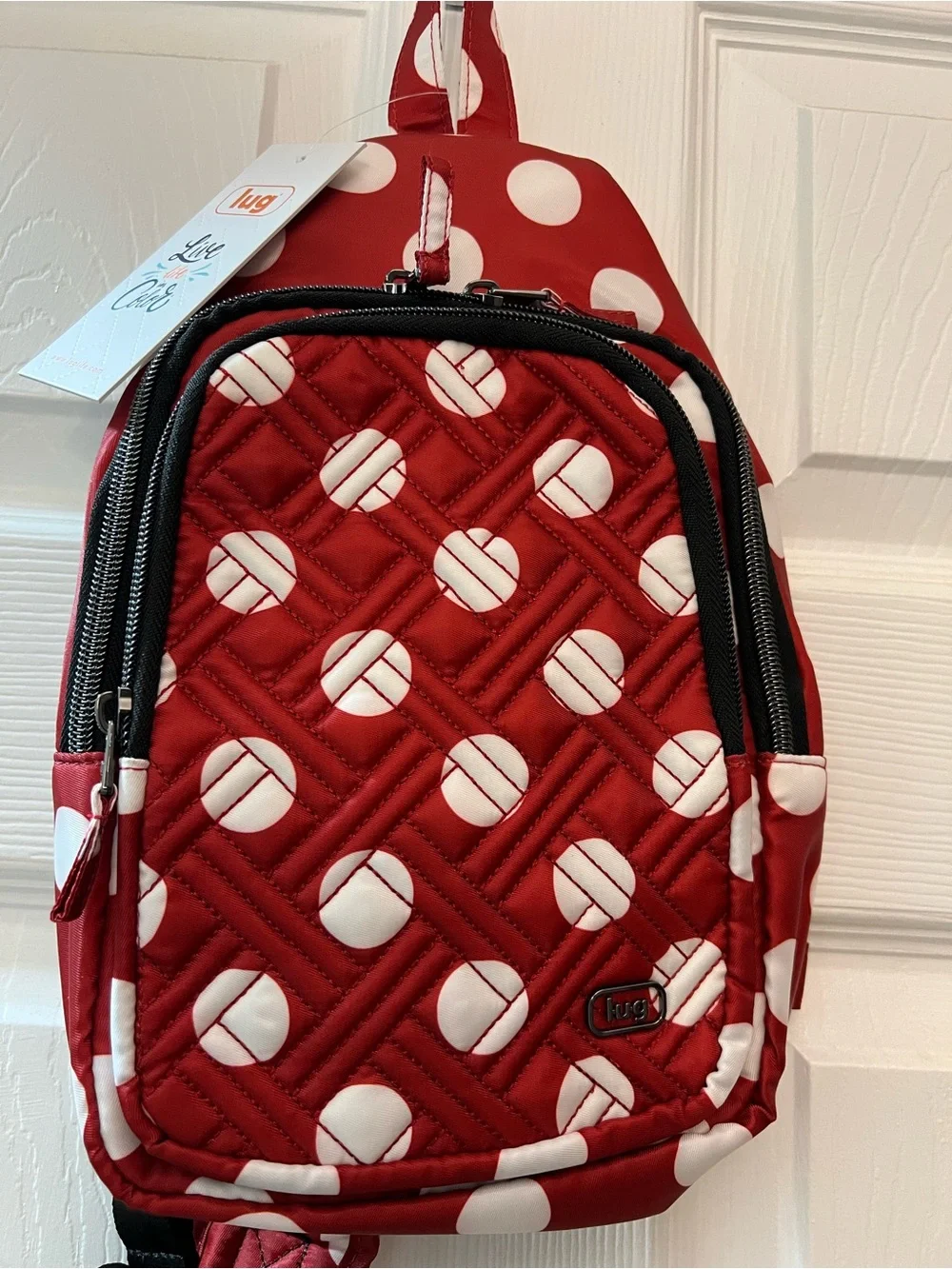 Lug Scurry Sling Bag - Crimson Large Dot - Picture 2 of 5